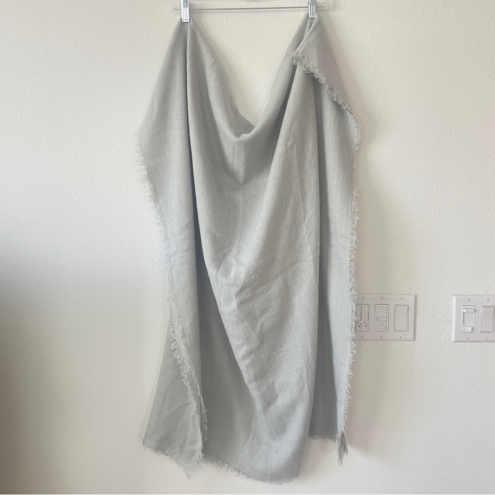 Lightweight Gray Fringed Scarf